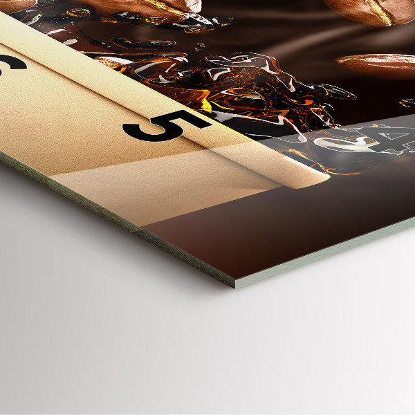 Square wall clock Hot coffee