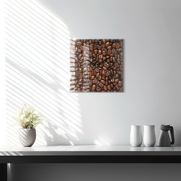 Square wall clock Coffee beans