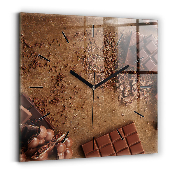 Square wall clock Chocolate bars