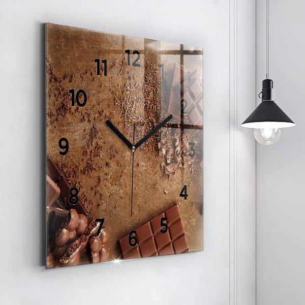 Square wall clock Chocolate bars