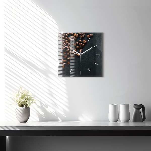 Square wall clock Coffee beans