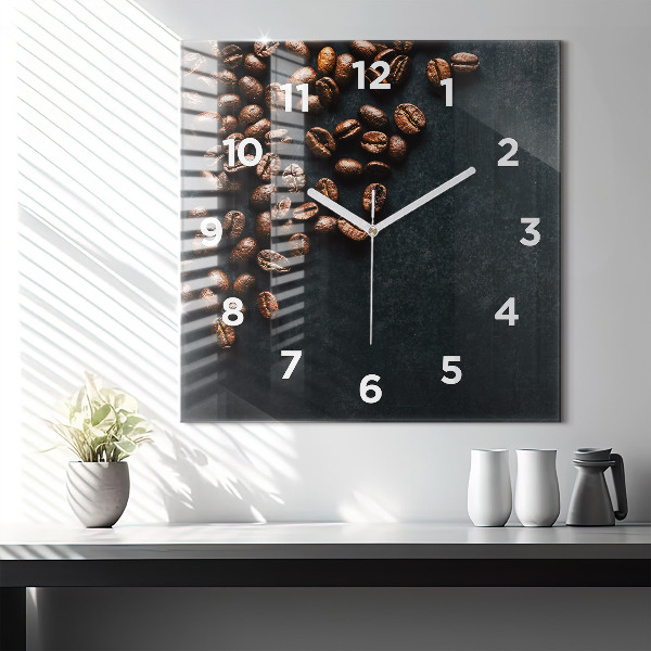 Square wall clock Coffee beans
