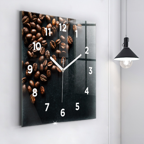 Square wall clock Coffee beans