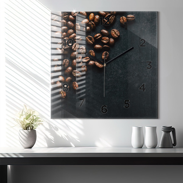 Square wall clock Coffee beans