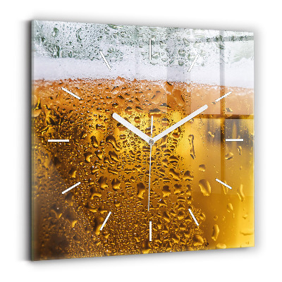 Square wall clock A mug of beer