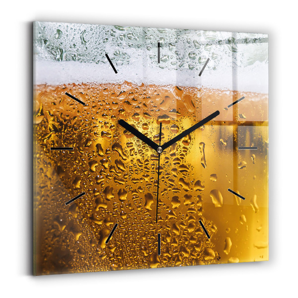 Square wall clock A mug of beer