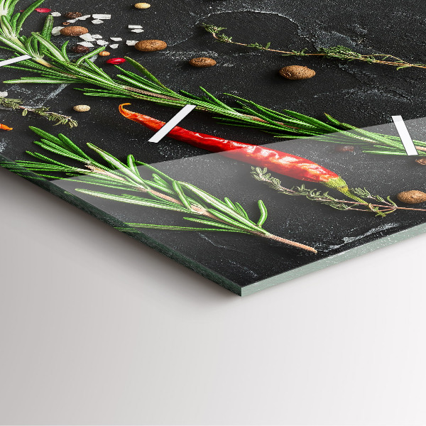 Square wall clock Spices on the counter