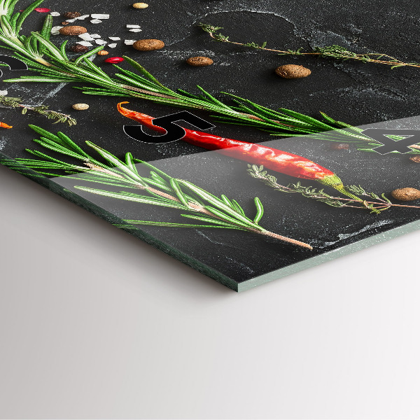 Square wall clock Spices on the counter