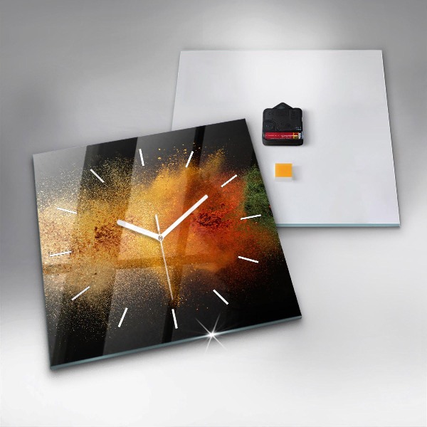 Square wall clock Spices scattered