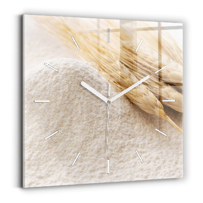 Square wall clock Flour and ears of grain