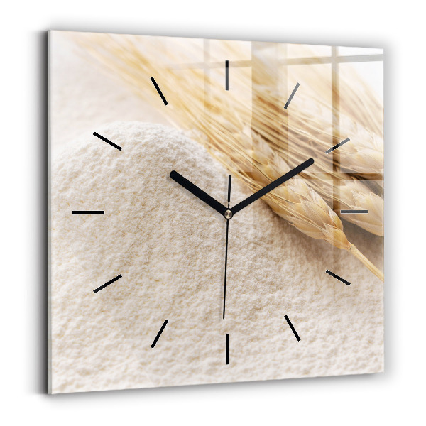 Square wall clock Flour and ears of grain