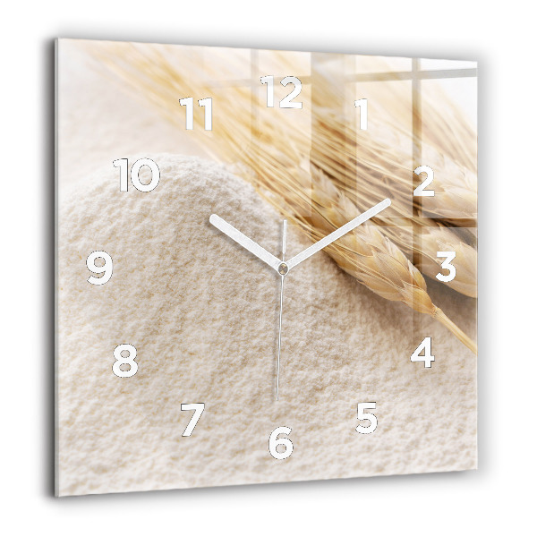 Square wall clock Flour and ears of grain