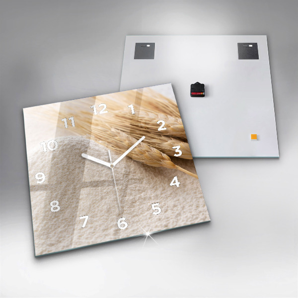 Square wall clock Flour and ears of grain