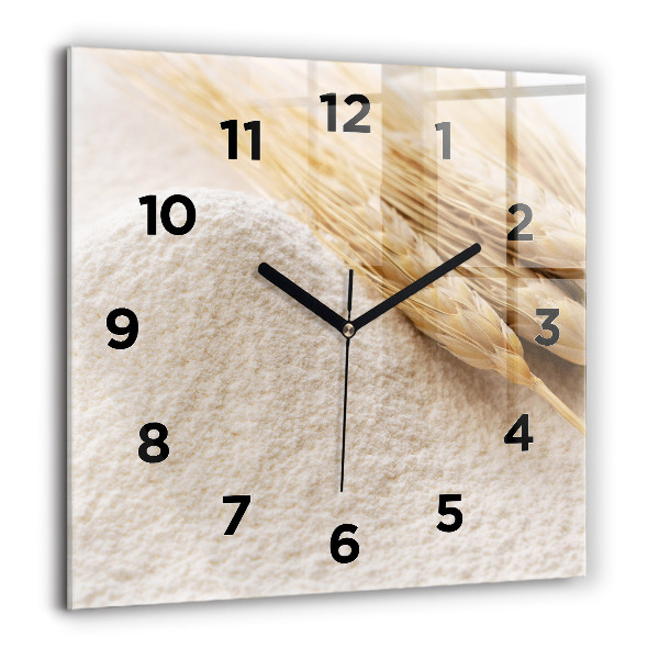 Square wall clock Flour and ears of grain