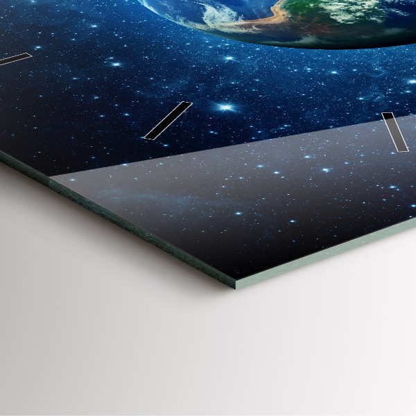 Square wall clock Earth and Galaxy – NASA