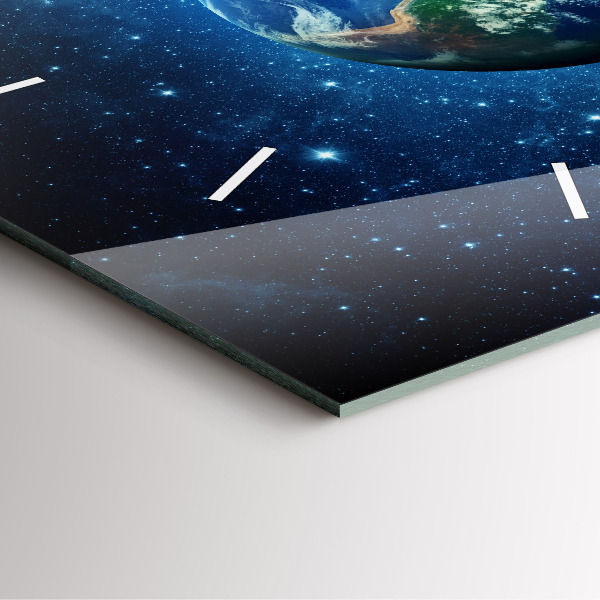 Square wall clock Earth and Galaxy – NASA