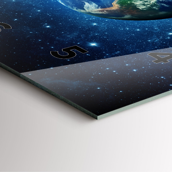 Square wall clock Earth and Galaxy – NASA