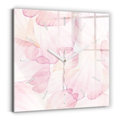 Square wall clock Watercolor petals