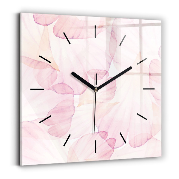 Square wall clock Watercolor petals