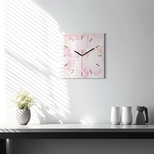 Square wall clock Watercolor petals