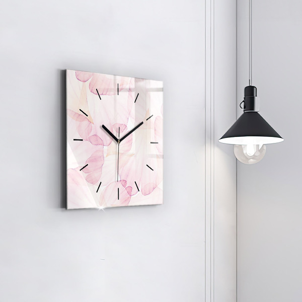 Square wall clock Watercolor petals