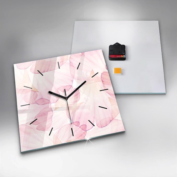 Square wall clock Watercolor petals