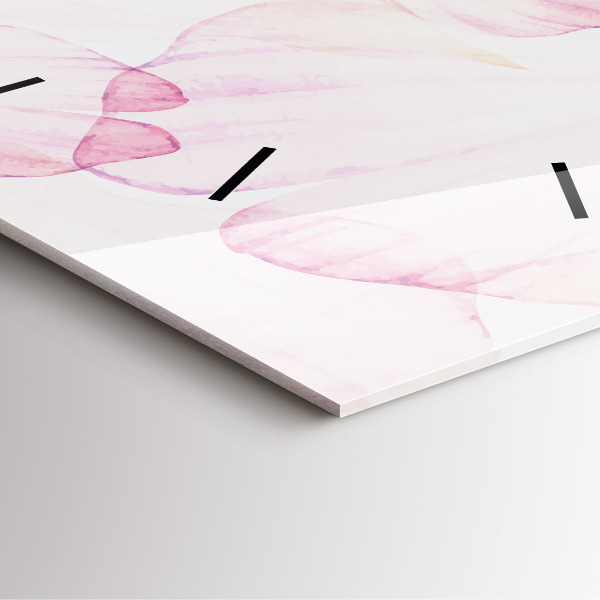 Square wall clock Watercolor petals