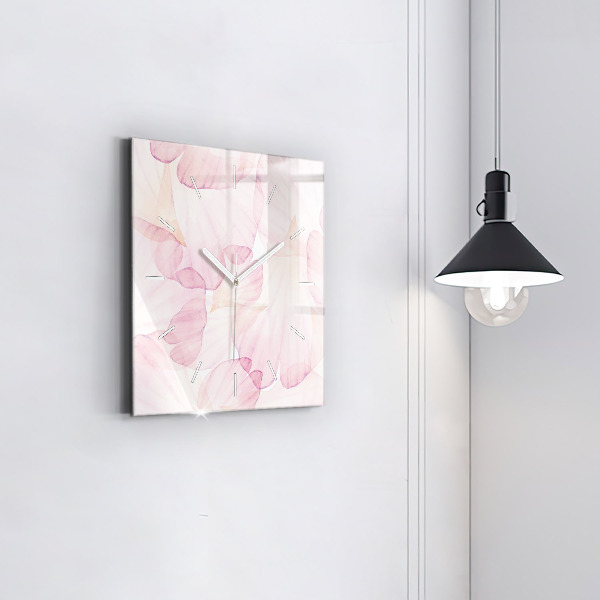 Square wall clock Watercolor petals