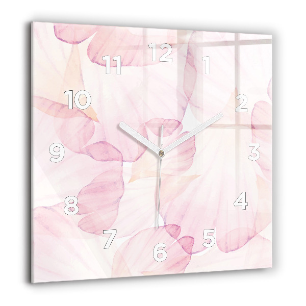 Square wall clock Watercolor petals