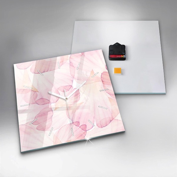 Square wall clock Watercolor petals