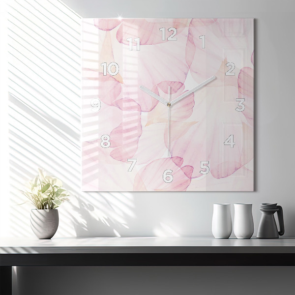 Square wall clock Watercolor petals