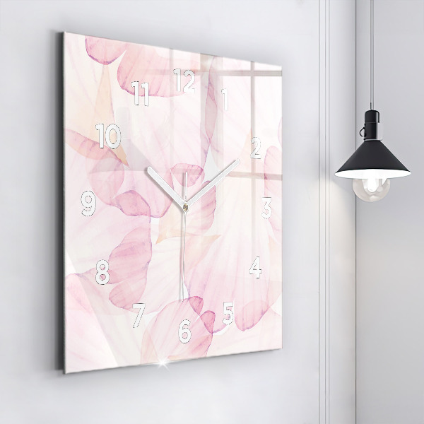Square wall clock Watercolor petals