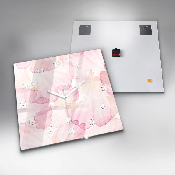 Square wall clock Watercolor petals