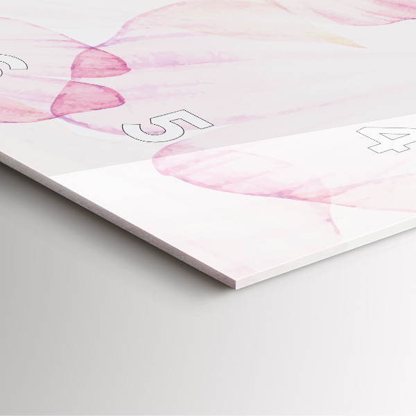 Square wall clock Watercolor petals