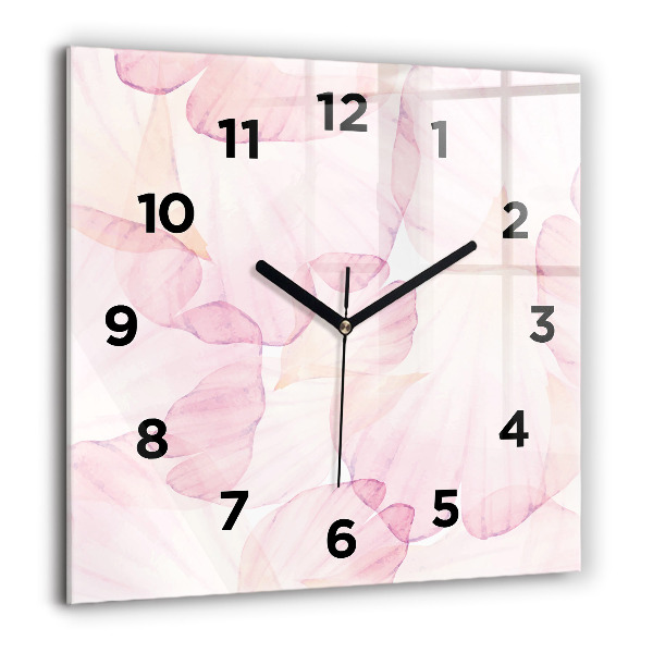 Square wall clock Watercolor petals