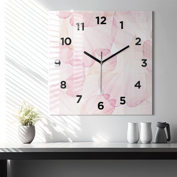 Square wall clock Watercolor petals