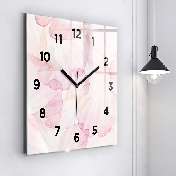 Square wall clock Watercolor petals