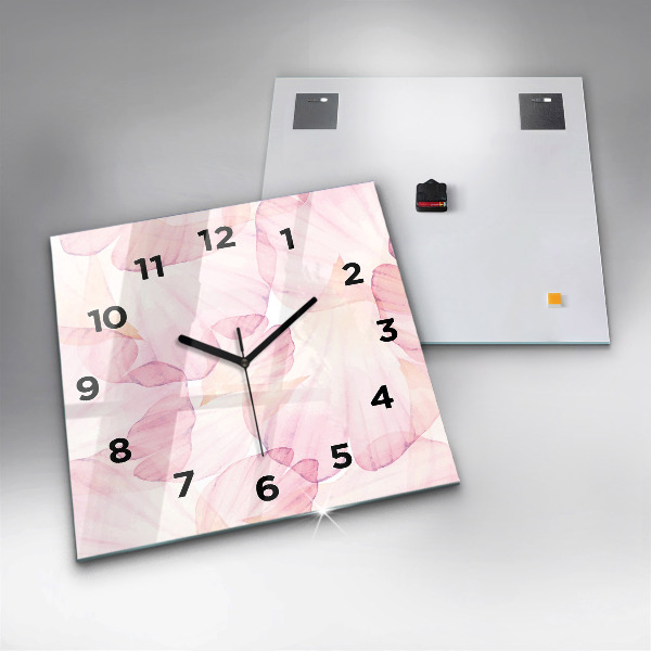 Square wall clock Watercolor petals