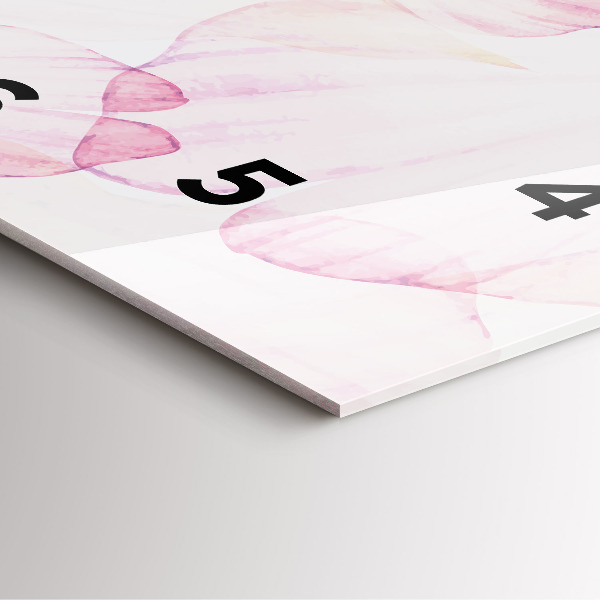 Square wall clock Watercolor petals