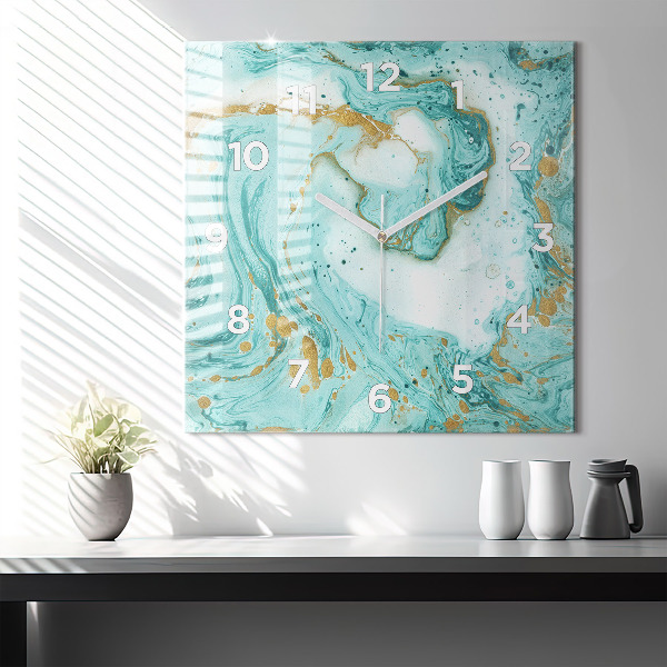 Square wall clock Marble texture