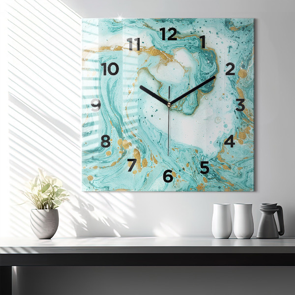 Square wall clock Marble texture