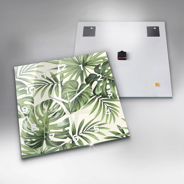 Square wall clock Tropical pattern