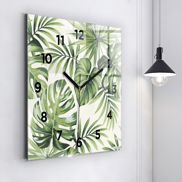 Square wall clock Tropical pattern