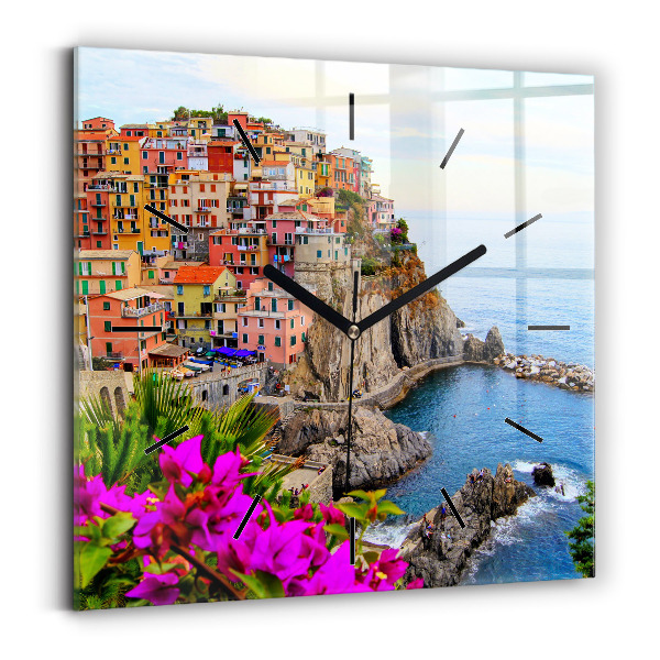 Square wall clock Cinque Terre Coast