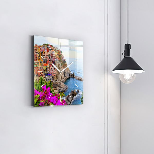 Square wall clock Cinque Terre Coast