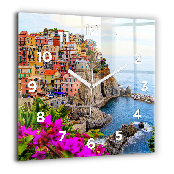 Square wall clock Cinque Terre Coast