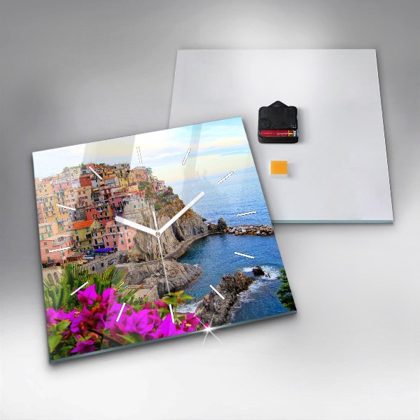 Square wall clock Cinque Terre Coast