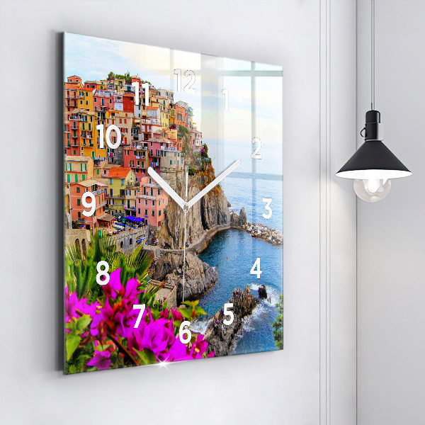 Square wall clock Cinque Terre Coast