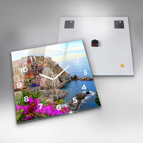 Square wall clock Cinque Terre Coast