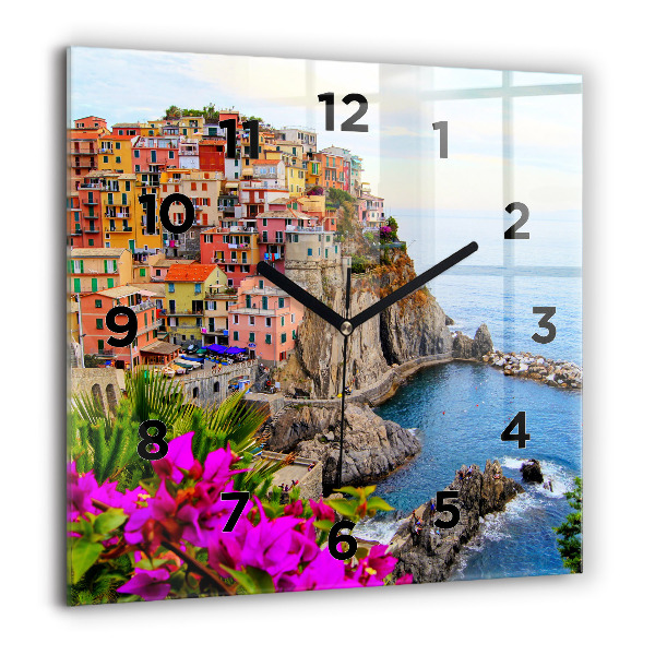 Square wall clock Cinque Terre Coast